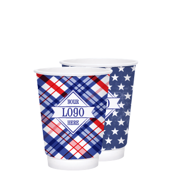 Spring 12oz Custom Printed White Insulated Paper Hot Cups