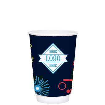 Spring 16oz Custom Printed White Insulated Paper Hot Cups