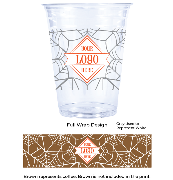 Holiday 16oz Custom Printed Clear Plastic PET Cups | Your Brand Cafe