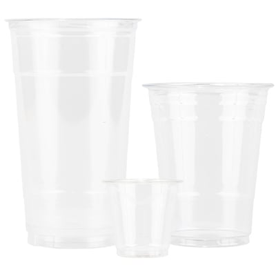 Plastic Cups - 12oz PET Cold Cups and PET Flat Lids (98mm), Coffee Shop  Supplies, Carry Out Containers