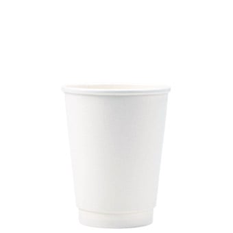 [300 Count] 8 oz Disposable Insulated Paper Coffee Cups with Lids - Double Wall Disposable Coffee Cups Sleeves Attached - Bio Degradable Eco Friendly