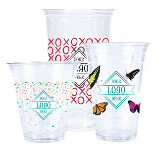 Holiday Clear Plastic Cups