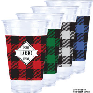Plastic Cup with Buffalo Plaid Pattern