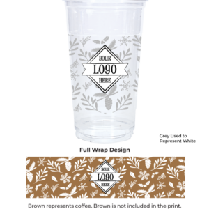 Plastic Cup with Winter Floral Pattern