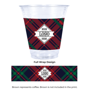 Compostable Plastic Cup with Plaid Pattern