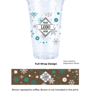 Compostable Plastic Cup with Snowflake Pattern