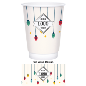 Insulated Hot Cup with Holiday Light Pattern