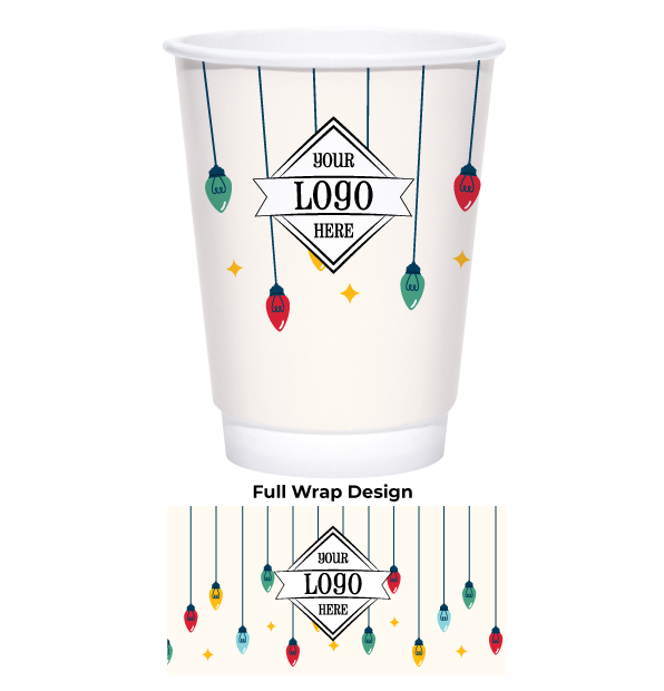 WIC12-XMASLIGHTS-PI-1 Insulated Hot Cup with Holiday Light Pattern