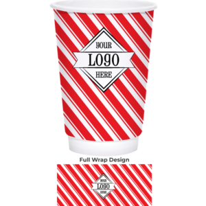 Insulated Hot Cup with Candy Cane Pattern