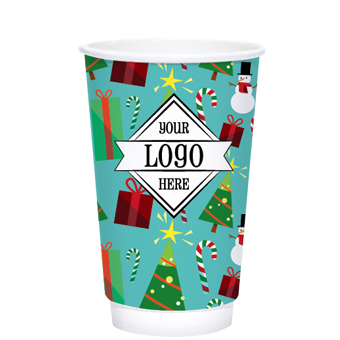 Holiday 20 oz Double Wall Hot Paper Cups