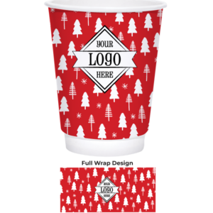 Insulated Hot Cup with Festive Firs Pattern