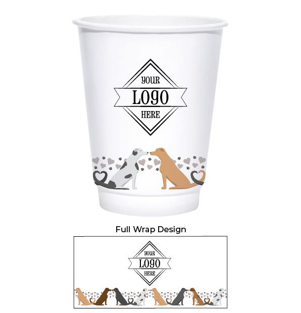 Smoochin Pooches 8oz double wall hot cup Seasonal design