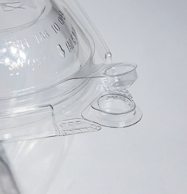 16 oz Clear Plastic container Tamper-Evident tab
