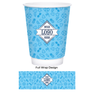 12oz Blue fruit, sandals, palm trees, sunglasses, starfish, and life preserver