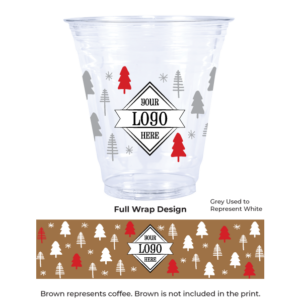 Plastic Cup with Christmas Tree Pattern