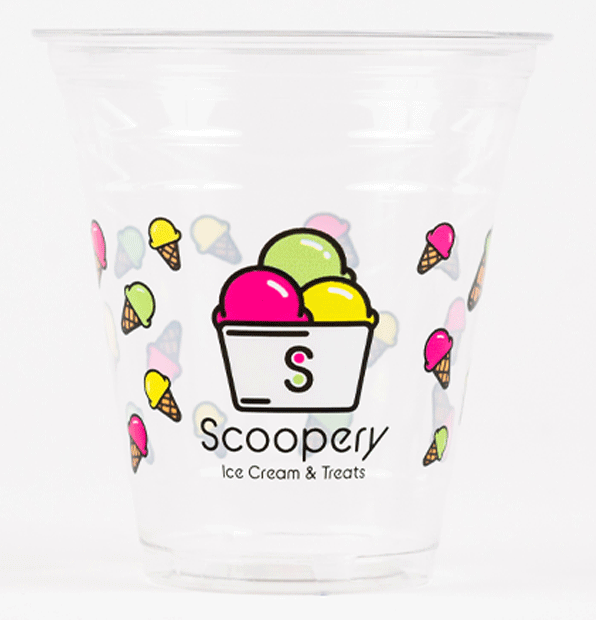 Custom 12 oz Recycled PET Plastic Cold Cups