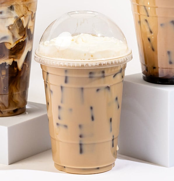 RPET Recycled Plastic Dome Lids for Plastic Cold Cups