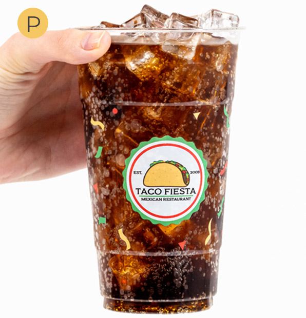 Custom 24 oz Recycled PET Plastic Cold Cups