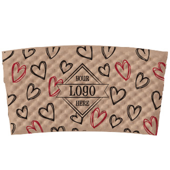 Seasonal Dimpled Kraft Sleeve Whimsical Heart Design