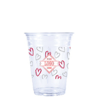16oz Seasonal Eco Clear Cup Whimsical Hearts