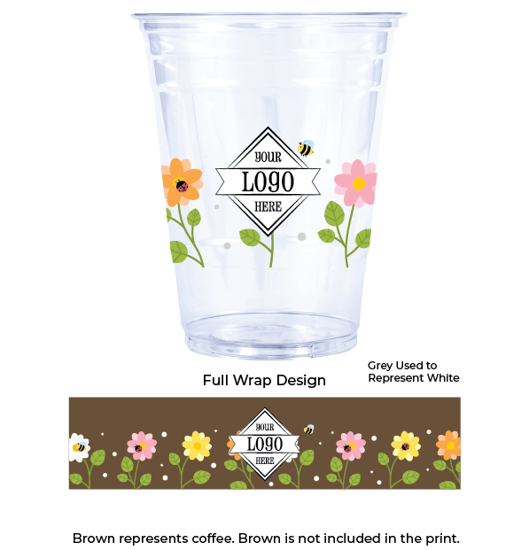 Holiday 16oz Custom Printed Clear Plastic PET Cups | Your Brand Cafe