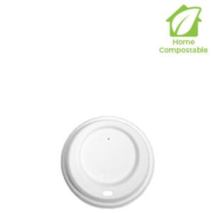 10 - 24oz Home Compostable Molded Fiber hot cups lids