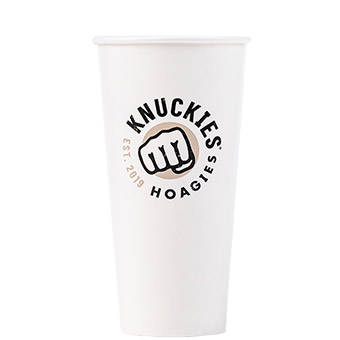 22oz Custom Printed White Paper Cold Cups