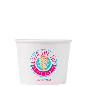 16 oz Custom Printed White Paper Food Bowl