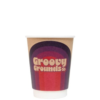 Custom Insulated White Hot Cups 12oz