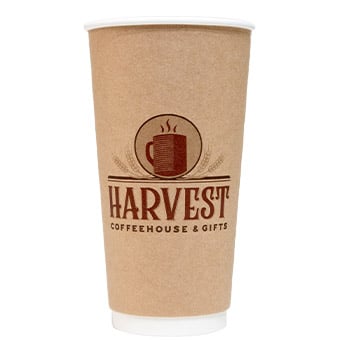 Custom Insulated White Hot Cups 20oz