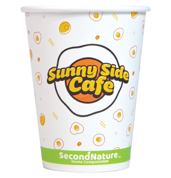SecondNature™ 12oz custom home compostable hot cups