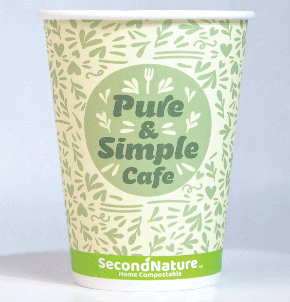 SecondNature 12oz custom compostable hot cup