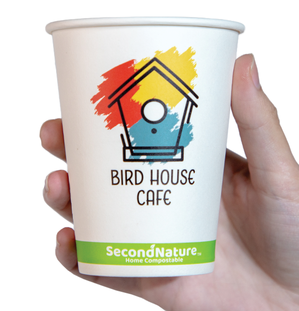 SecondNature™ 12oz custom home compostable hot cups
