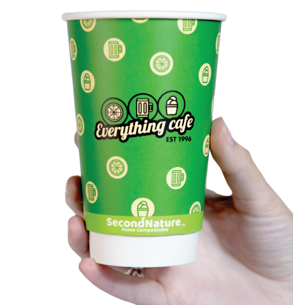 P-CWIC16-PI-3 SecondNature™ 16oz custom home compostable double wall hot cups