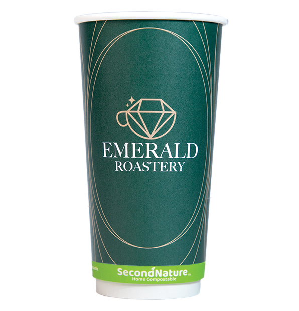 P-CWIC20-PI-1 SecondNature™ 20oz custom home compostable double wall hot cups
