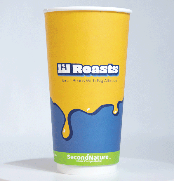 P-CWIC20-PI-2-2 Second Nature custom 20oz compostable double wall hot cup