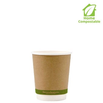 SecondNature™ 8oz Compostable Kraft Double Wall Hot Cups