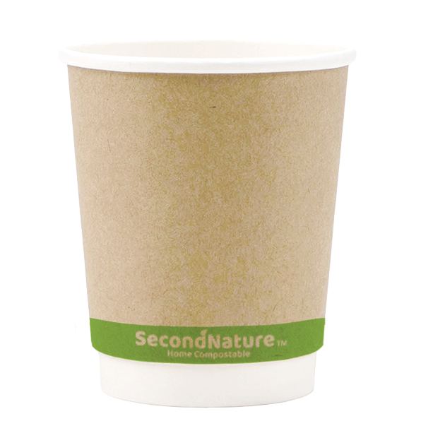 ckic08-pi-1 SecondNature™ 8oz home compostable kraft double wall hot cups