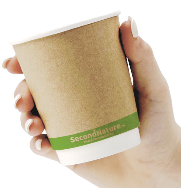 ckic08-pi-2 SecondNature™ 8oz home compostable kraft double wall hot cups