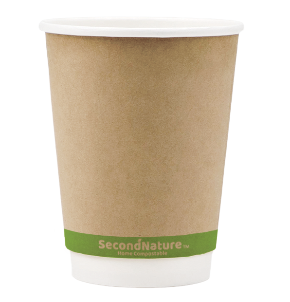 ckic12-pi-1 SecondNature™ 12oz home compostable kraft double wall hot cups