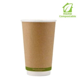 Home Compostable 16oz Kraft Double wall hot cup