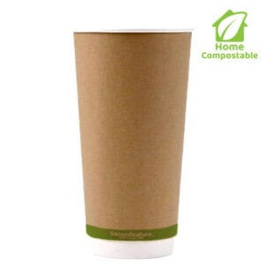Kraft 20oz Home Compostable Double wall hot cup