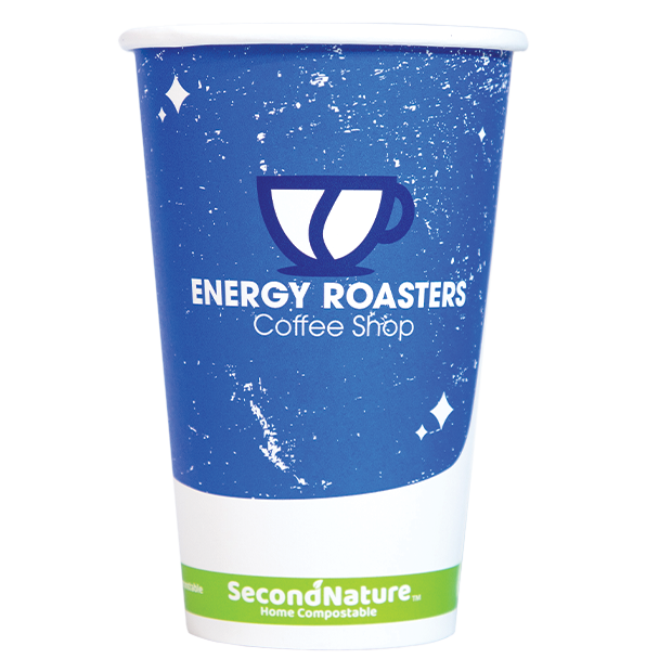 SecondNature™ 16oz custom home compostable hot cups