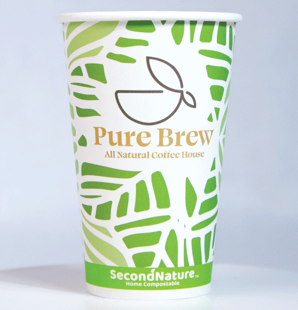 SecondNature Custom compostable 16oz hot cup