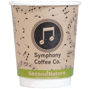 SecondNature™ 8oz custom home compostable kraft double wall hot cups