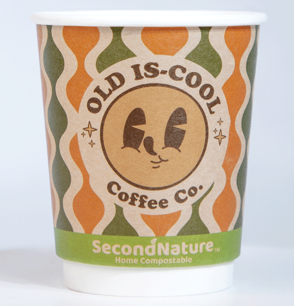 Secondnature 8oz custom compostable kraft double wall hot cup