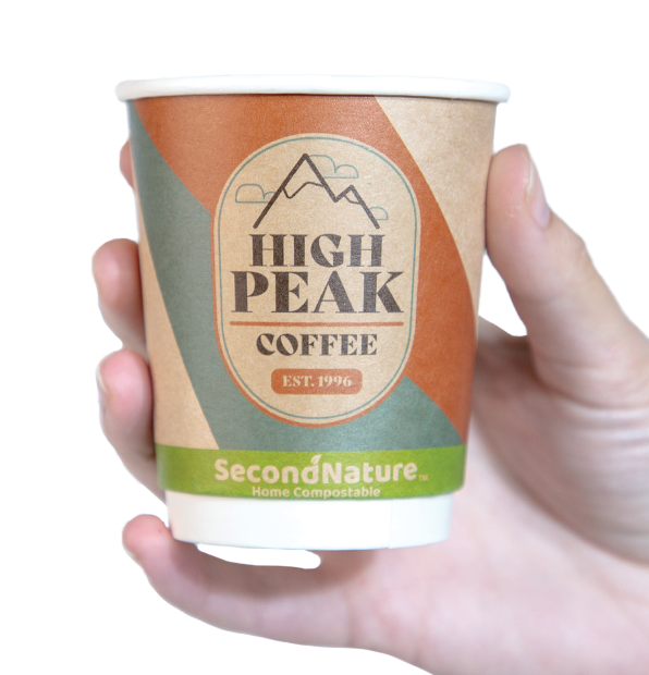 SecondNature™ 8oz custom home compostable kraft double wall hot cups