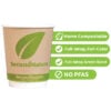 SecondNature™ 8oz custom home compostable kraft double wall hot cups