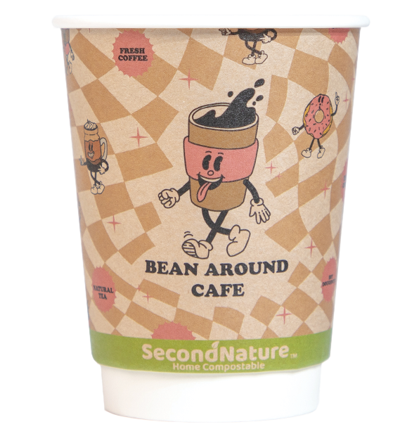 p-ckic12-pi-1 SecondNature™ 12oz custom home compostable kraft double wall hot cups