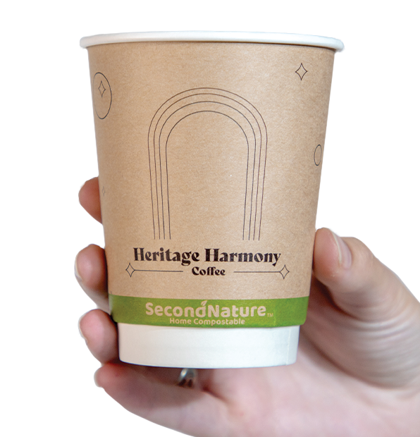 p-ckic12-pi-3 SecondNature™ 12oz custom home compostable kraft double wall hot cups